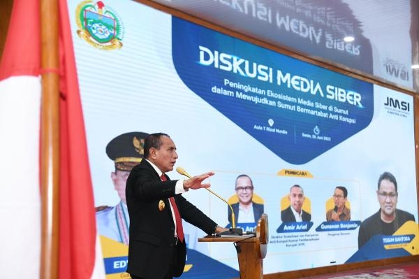 Hadiri Diskusi JMSI Sumut, Edy Rahmayadi Minta Media Terus Awasi dan Dukung Pemprov Sumut